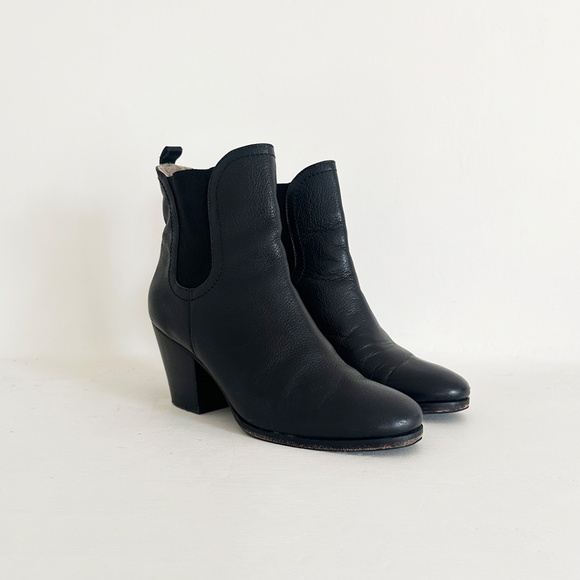 Rachel Comey nasseau black leather ankle boot sherpa lined chelsea booties 7.5 - Picture 3 of 10